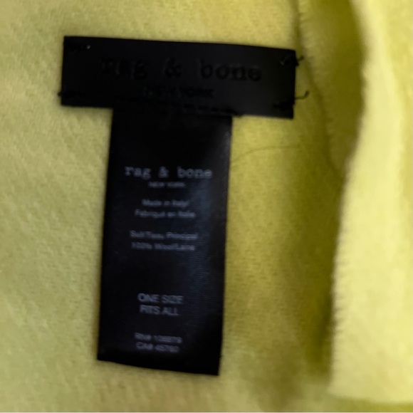 Rag and Bone Lime Oversized Plush Classic Wool Scarf w/ Fringe -74”x28” - Picture 4 of 4